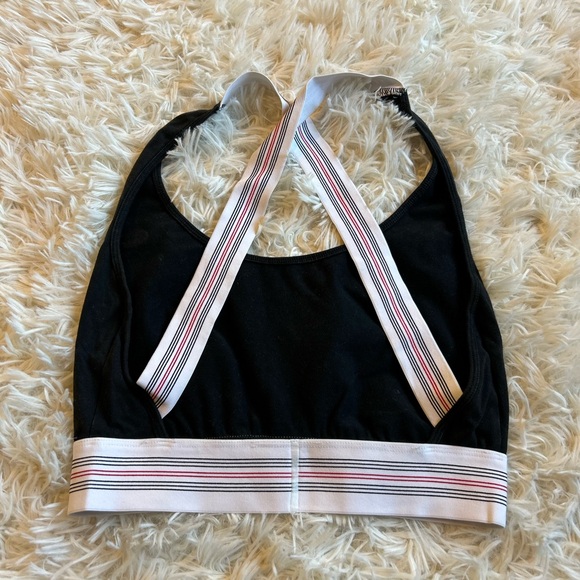 Champion black Criss cross striped 90s inspired sports bra size small - Picture 5 of 9